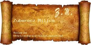 Zuberecz Milica névjegykártya